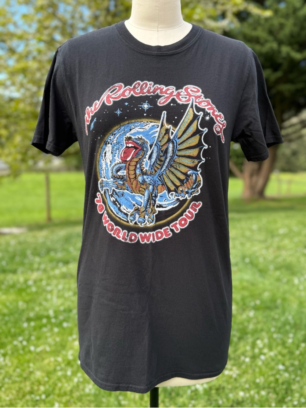 The Rolling Stones 78 Worldwide Tour Black T‑Shirt Band Tee 1978 Rock n Roll M